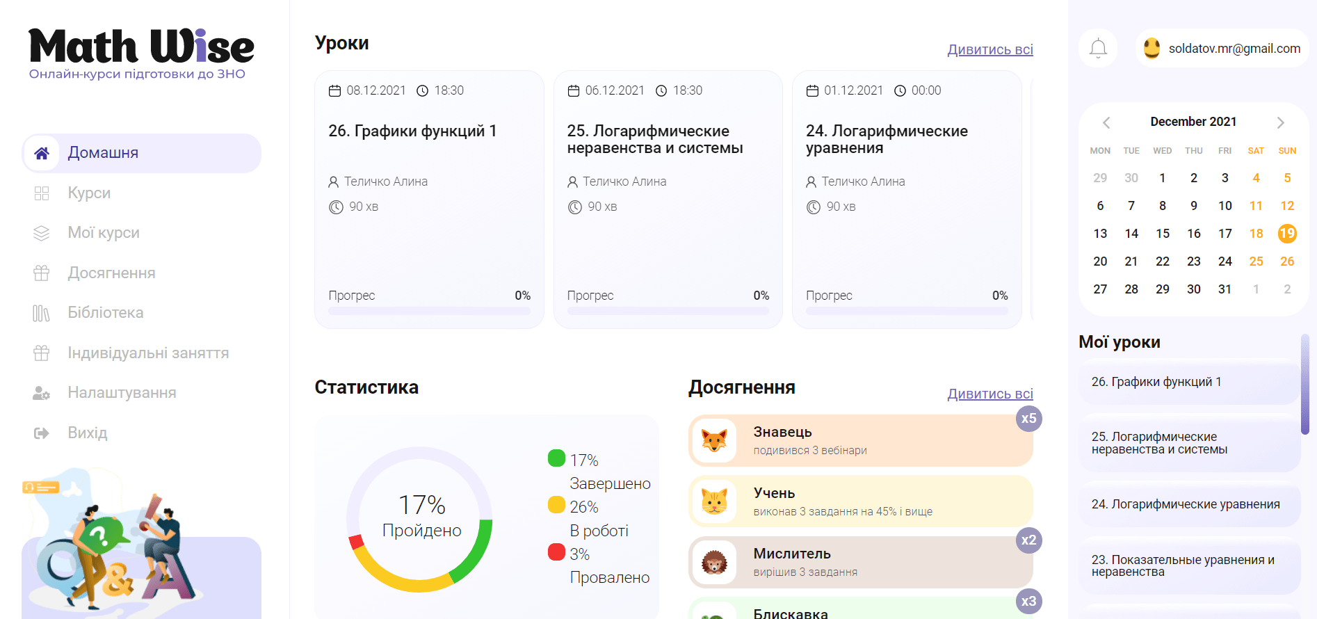 Домашняя страница профиля